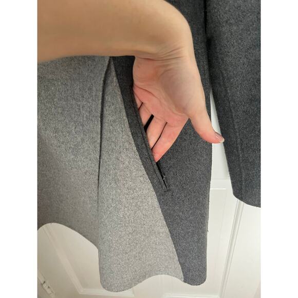 Diane Von Furstenberg Womens XS Shannon Jacket Wool Blend Gray Colorblock Felted - Picture 11 of 16